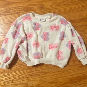 Barbie White and Pink Logo Sweatshirt